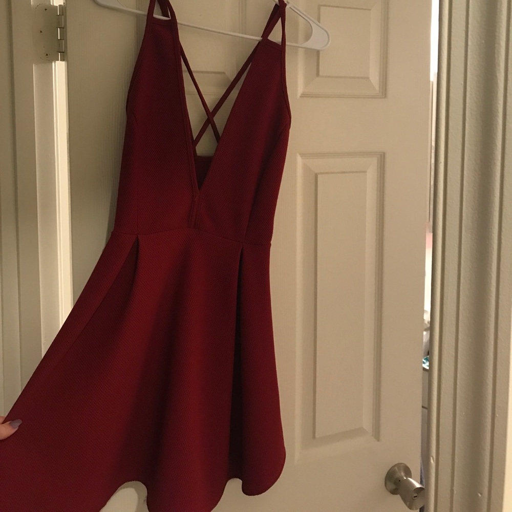 Red mini dress
